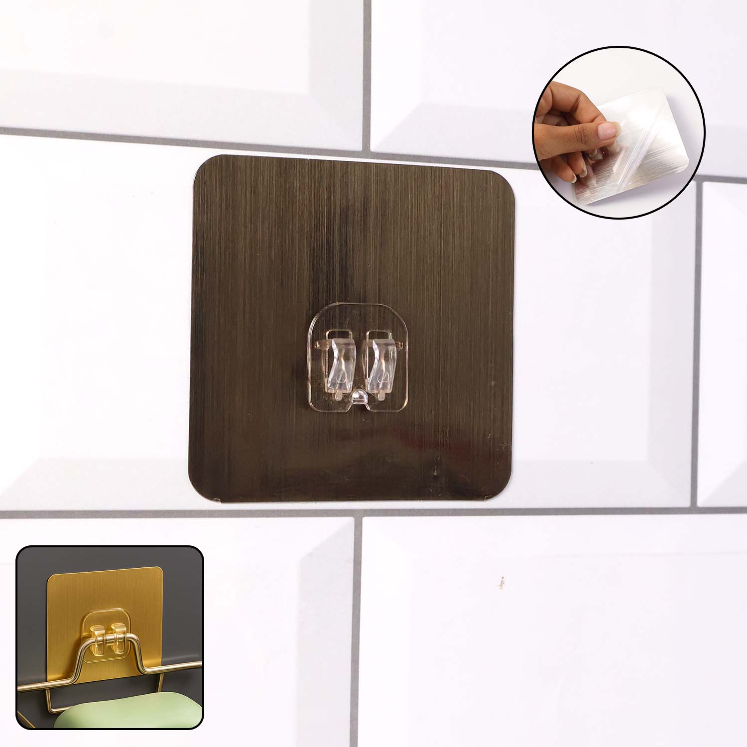 Self-adhesive Heavy-duty Plastic Wall Hook  1 Pc (8x8 Cm)