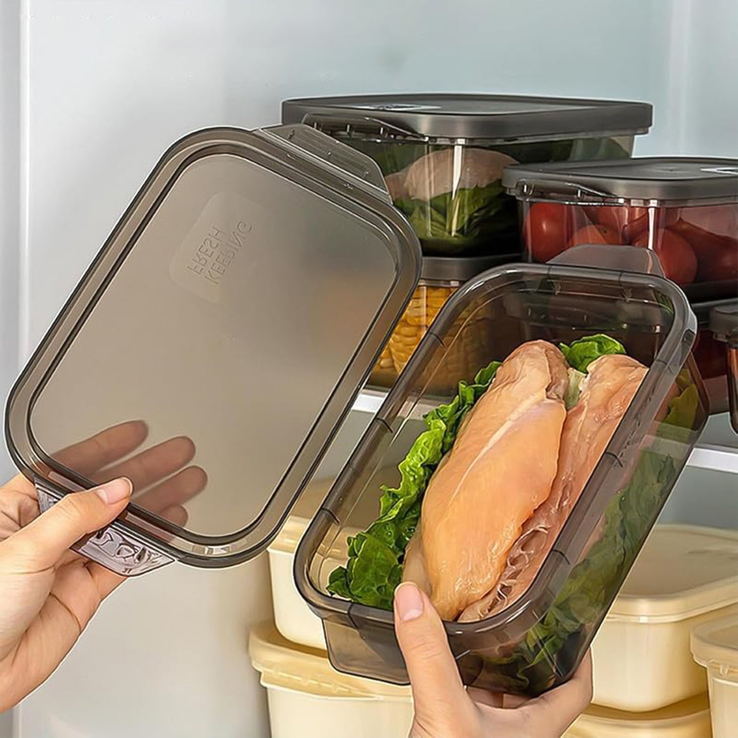 Rectangular Food Storage Containers - (3 Pc  Set)