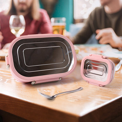 5588 Miracle Carry Lunch Box Microwave Safe Lunch Box With Insulated Bag 2 Compartment Lunch Box (400 Ml  2 Pc)