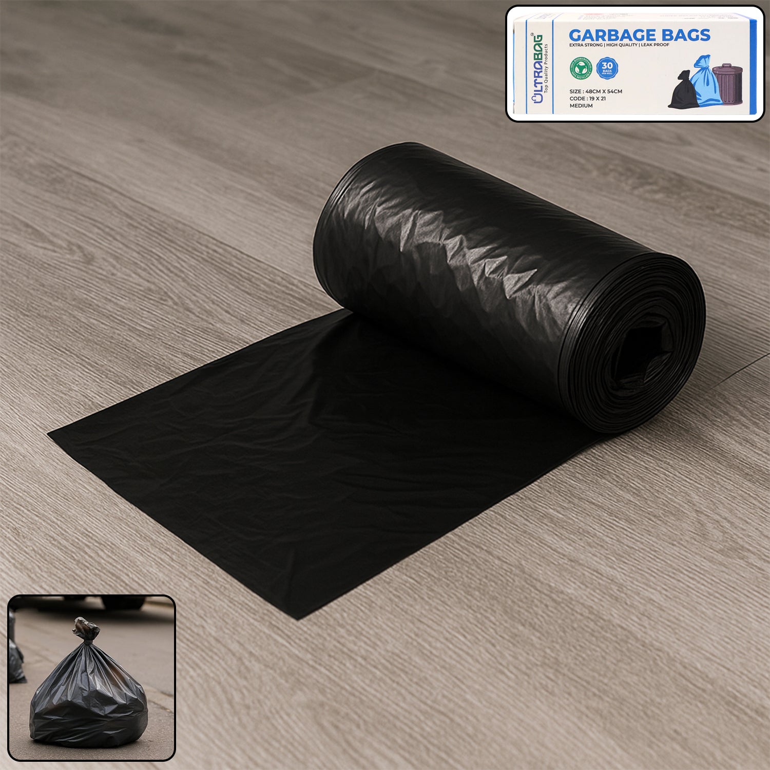Extra-strong Garbage Bag Roll (48x54cm  1 Pc)