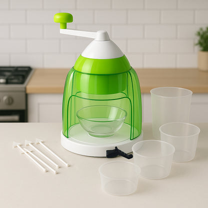 Manual Ice Crusher  Snow Cone Maker With Hand Crank