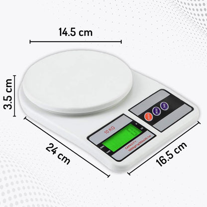 Digital Kitchen Scale 10 kg with LCD Display (1 g Accuracy) Wukusy