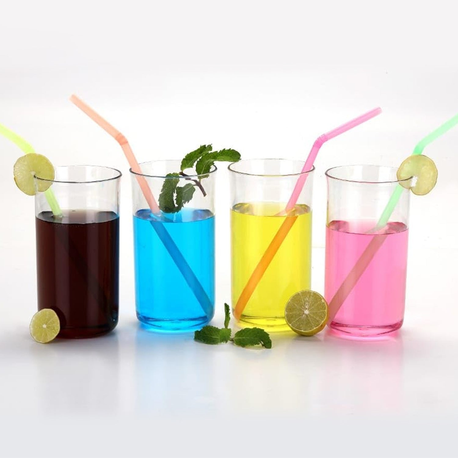 Glossy Plastic Glass Set (6 Pc  300 Ml)