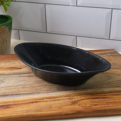 Plastic Marin Serving Bowl  Elegant Oval Deep Bowl (1 Pc  Balck)