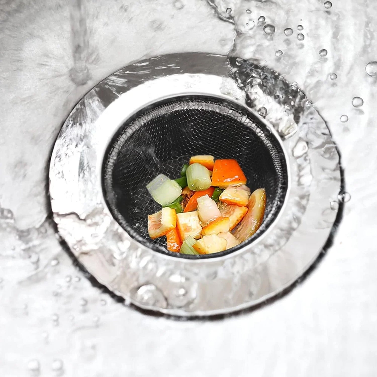 Stainless Steel Kitchen Sink Drain Strainer  Stopper (Medium  1 Pc)