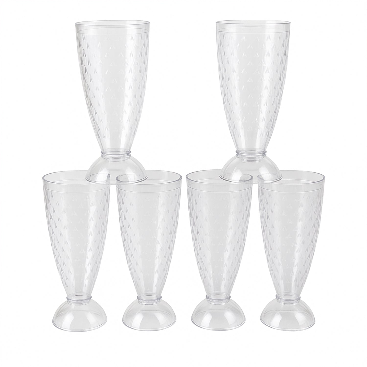 Supermom Transparent Plastic Milkshake Glass Set (400ml  6 Pc)
