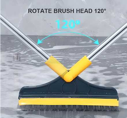 Floor Brush- 2 In 1 Long Handle Wiper Stiff Bristle Floor Brush vq24de-vg
