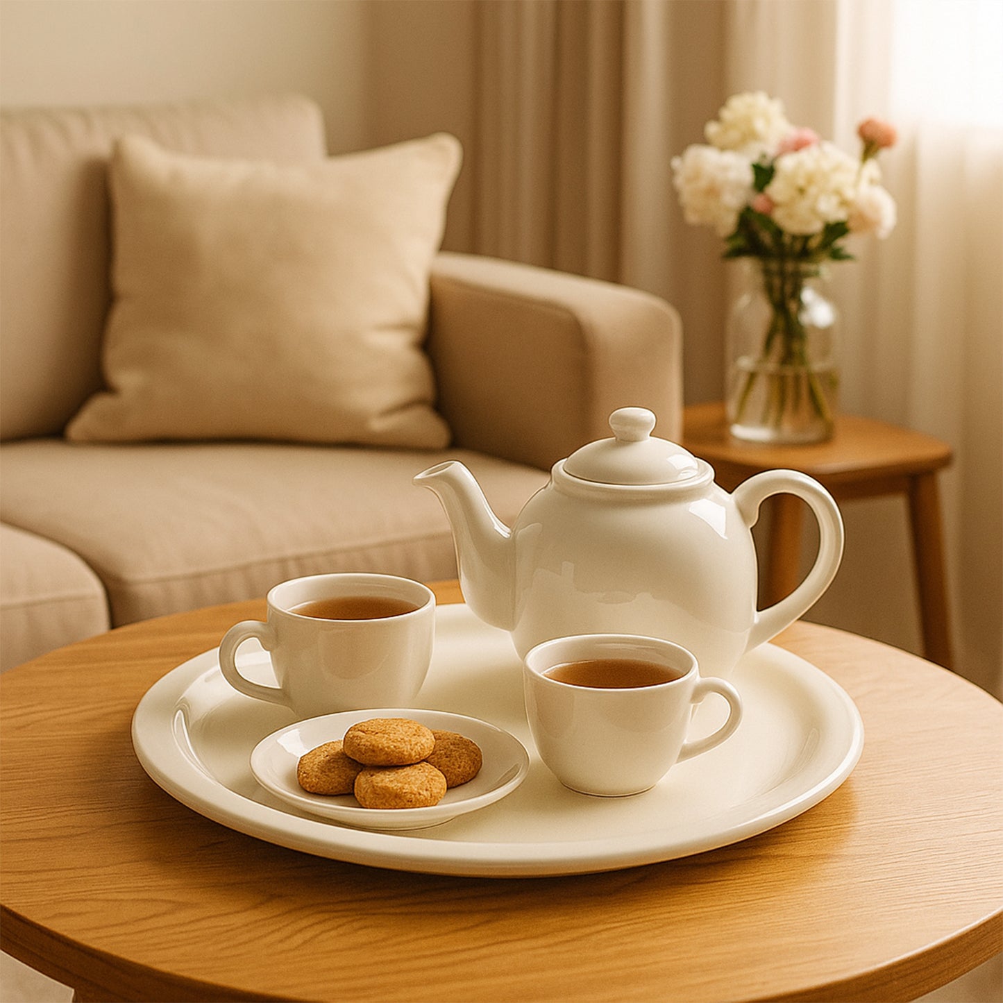 Large Round Multi-purpose Serving Plate  Tray (1 Pc  40 Cm)