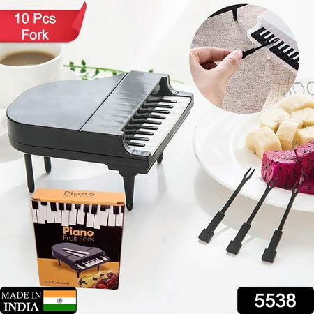 5538 10pcslot Creative Piano Fruit Forks Set Food Sticks For Dessert Fruit Snack Picking Kitchen Dining Tools (10 Pc Set)