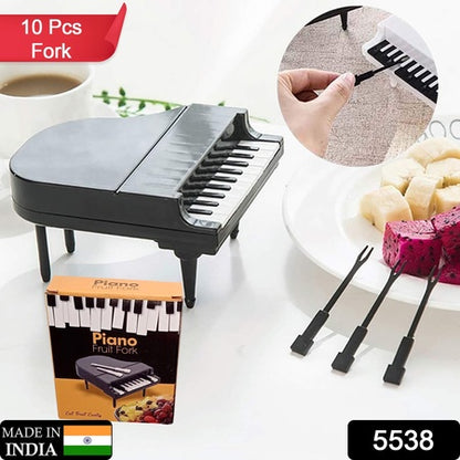 5538 10pcslot Creative Piano Fruit Forks Set Food Sticks For Dessert Fruit Snack Picking Kitchen Dining Tools (10 Pc Set)
