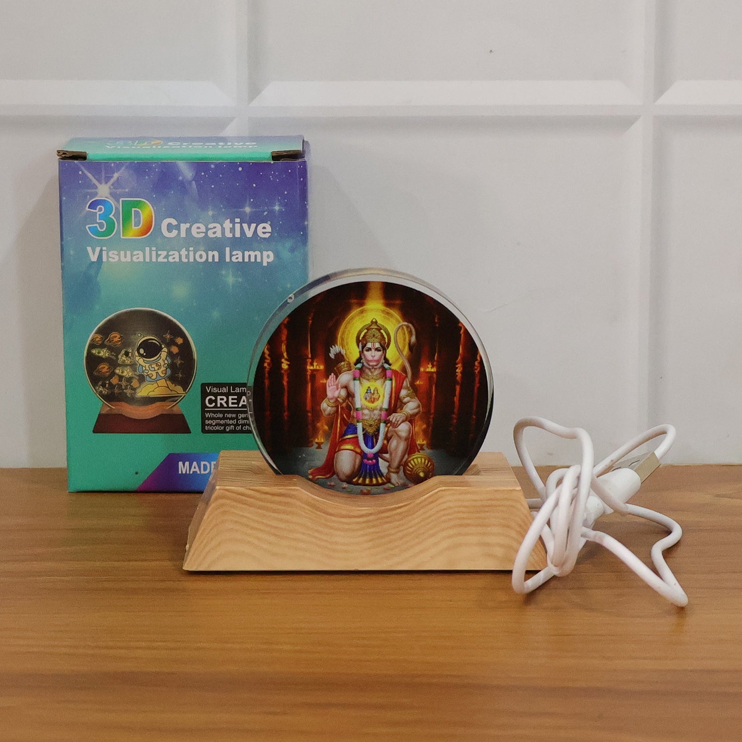 3d Creative Hanuman Ji Acrylic Led Night Lamp (1 Pc)