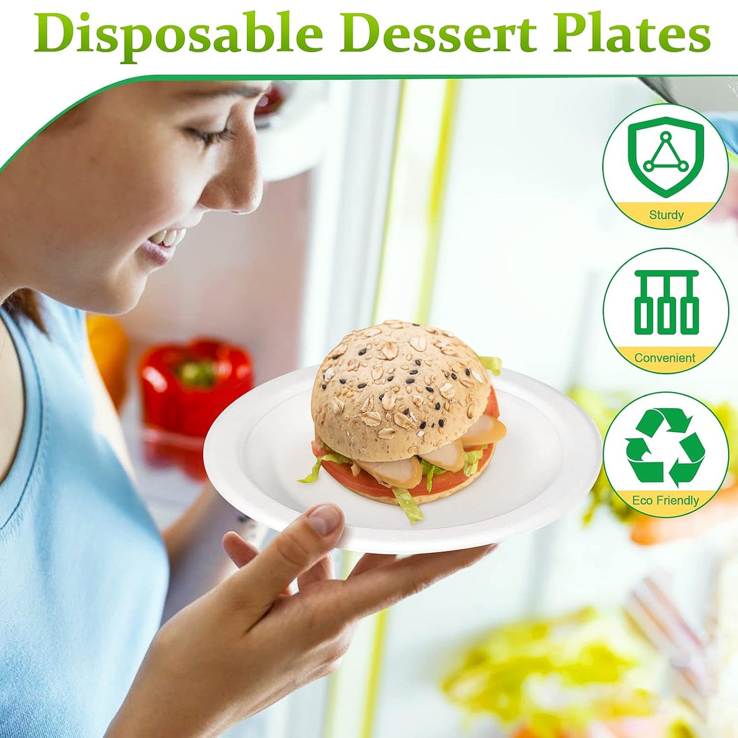 Freshee 6 Inch Round Compostable Bagasse Plate (10 Pcs Pack)