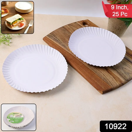 Freshee 9 Inch Round Compostable Paper Plate  25 Pcs Pack