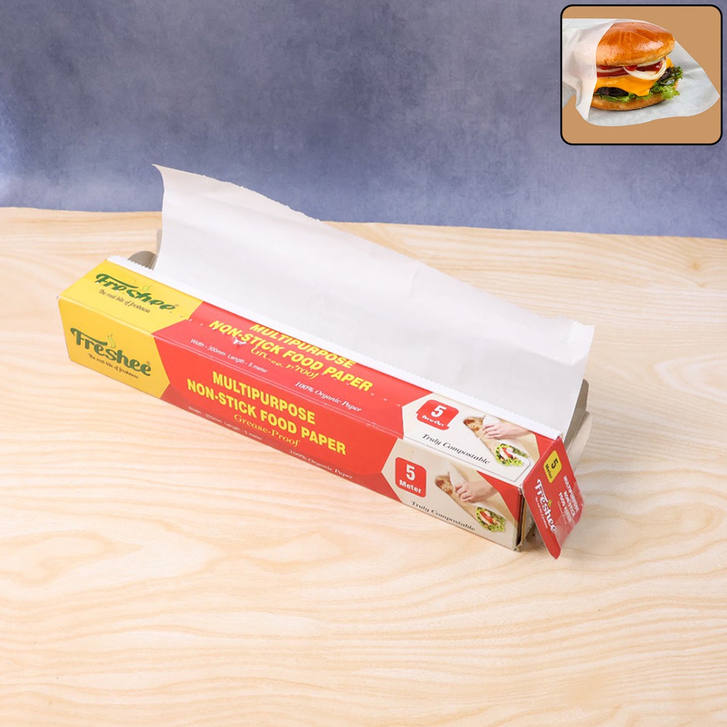 Freshee Multipurpose Grease-proof  Non-stick Food Paper Roll  300 Mm  5 Meter