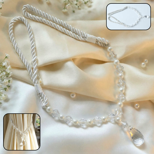 Luxury Crystal And Pearl Beaded Curtain Tieback (1 Pc)