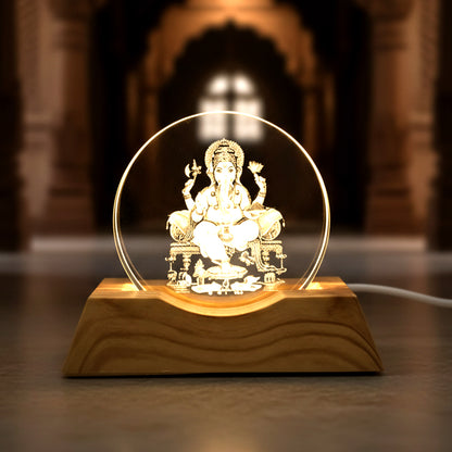3d Lord Ganesha Acrylic Led Night Lamp (1 Pc)