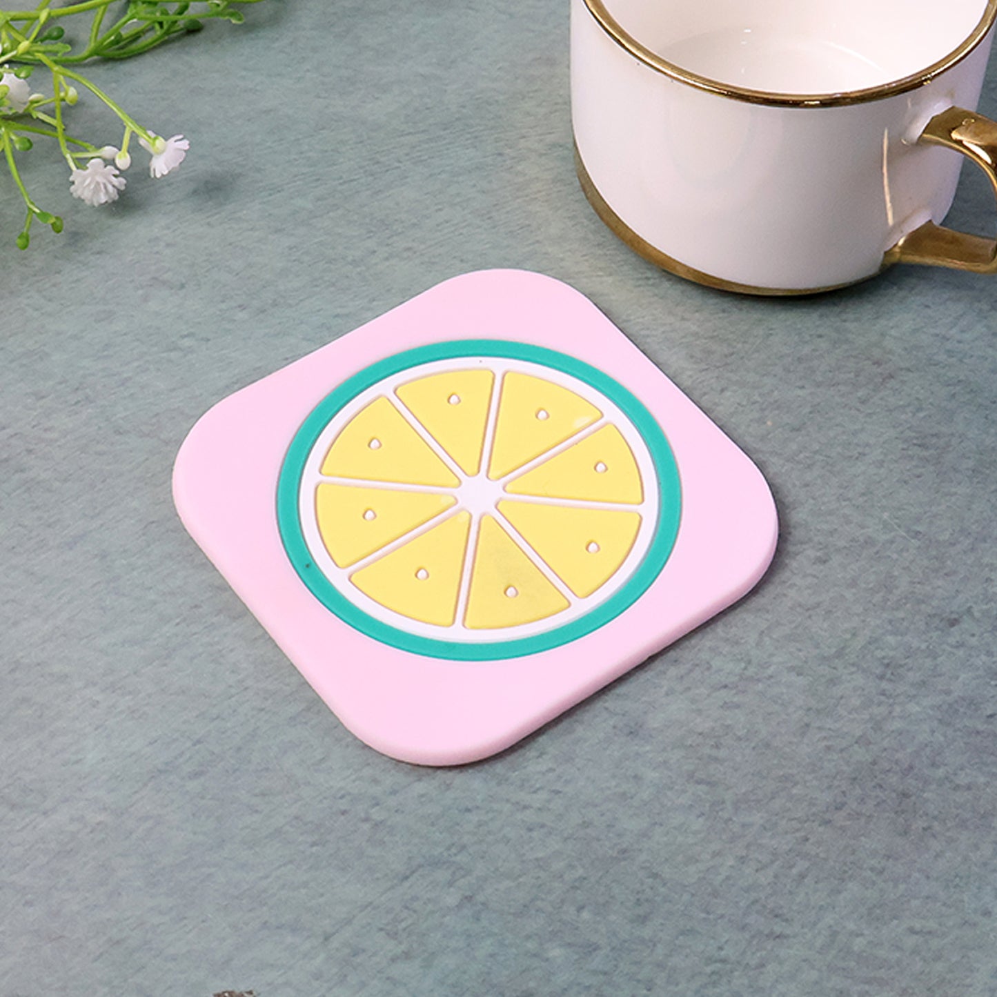 Premium Silicone Drink Coaster (1 Pc 88 Cm  Mix Design)