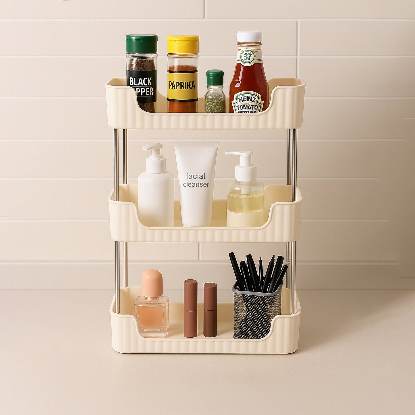 3-tier Multipurpose Storage Organizer Rack Shelf (1 Set)