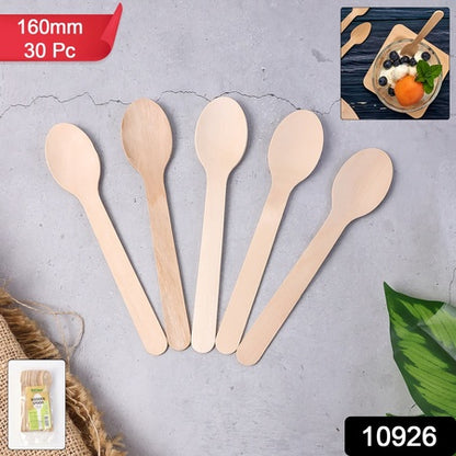 160mm Wooden Spoon  30 Pcs Pack