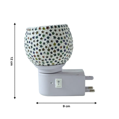 Decorative Star Pattern Mosaic Glass Plug-in Night Lamp (1 Pc)