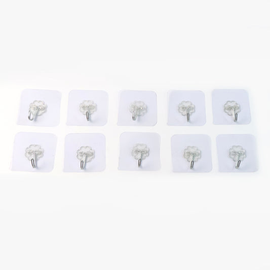 Heavy Duty Flower Adhesive Wall Hooks - (10 Pc  Set)