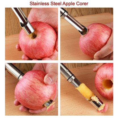 5506 Fruit Core Stainless Steel Set Core Remover For Apple And Pear Kitchen Prep Tool Fruit Core Remover Tool With Soft Handle Apple Corer Stainless Steel Kitchen Gadget Dishwasher Safe