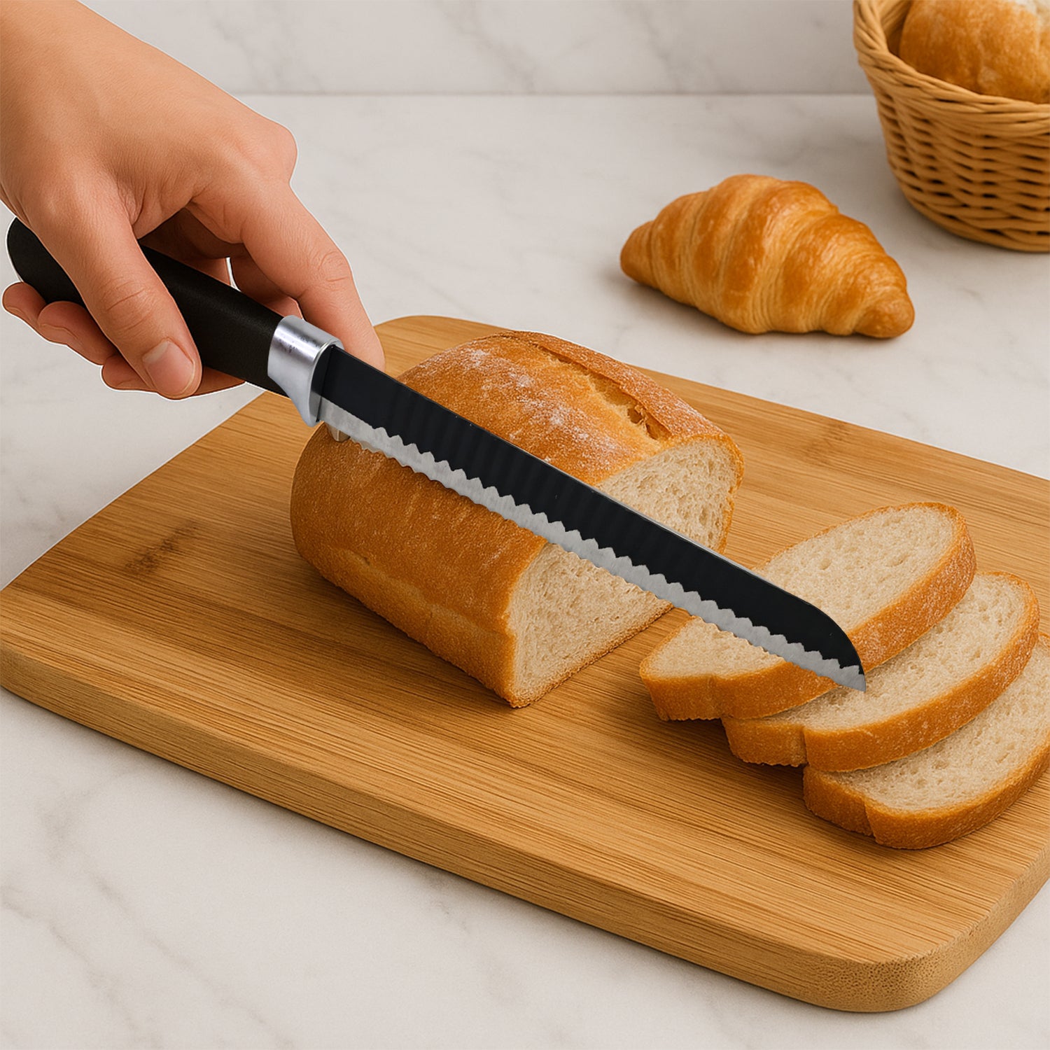 Premium 32 Cm Serrated Bread Knife With Ergonomic Handle