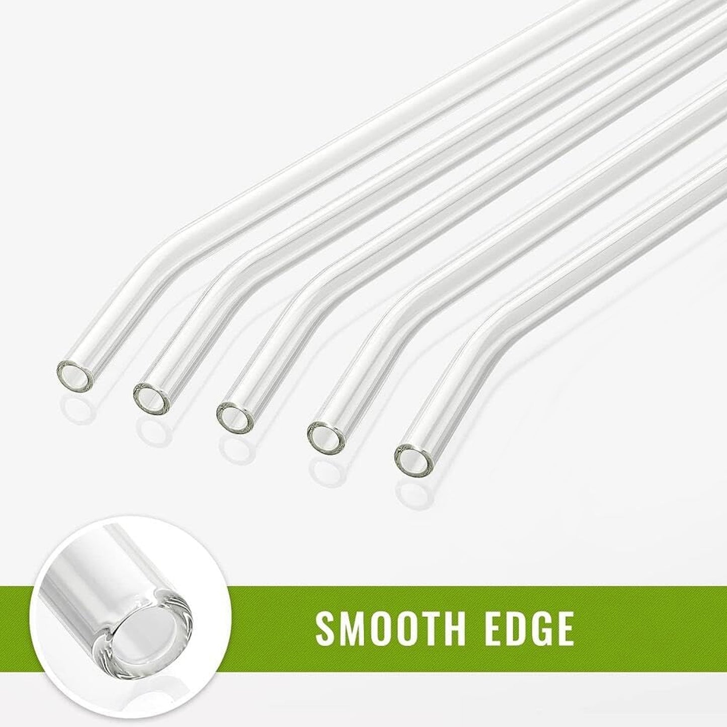 Plastic Reusable Glass Straws Clear Glass Drinking Straw 5pc