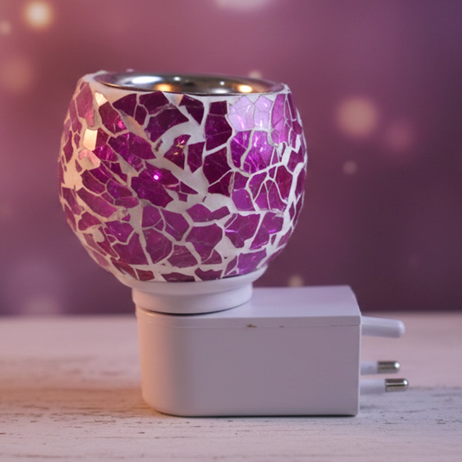Premium Plug-in Mosaic Glass Aroma Diffuser  Night Lamp (1 Pc)