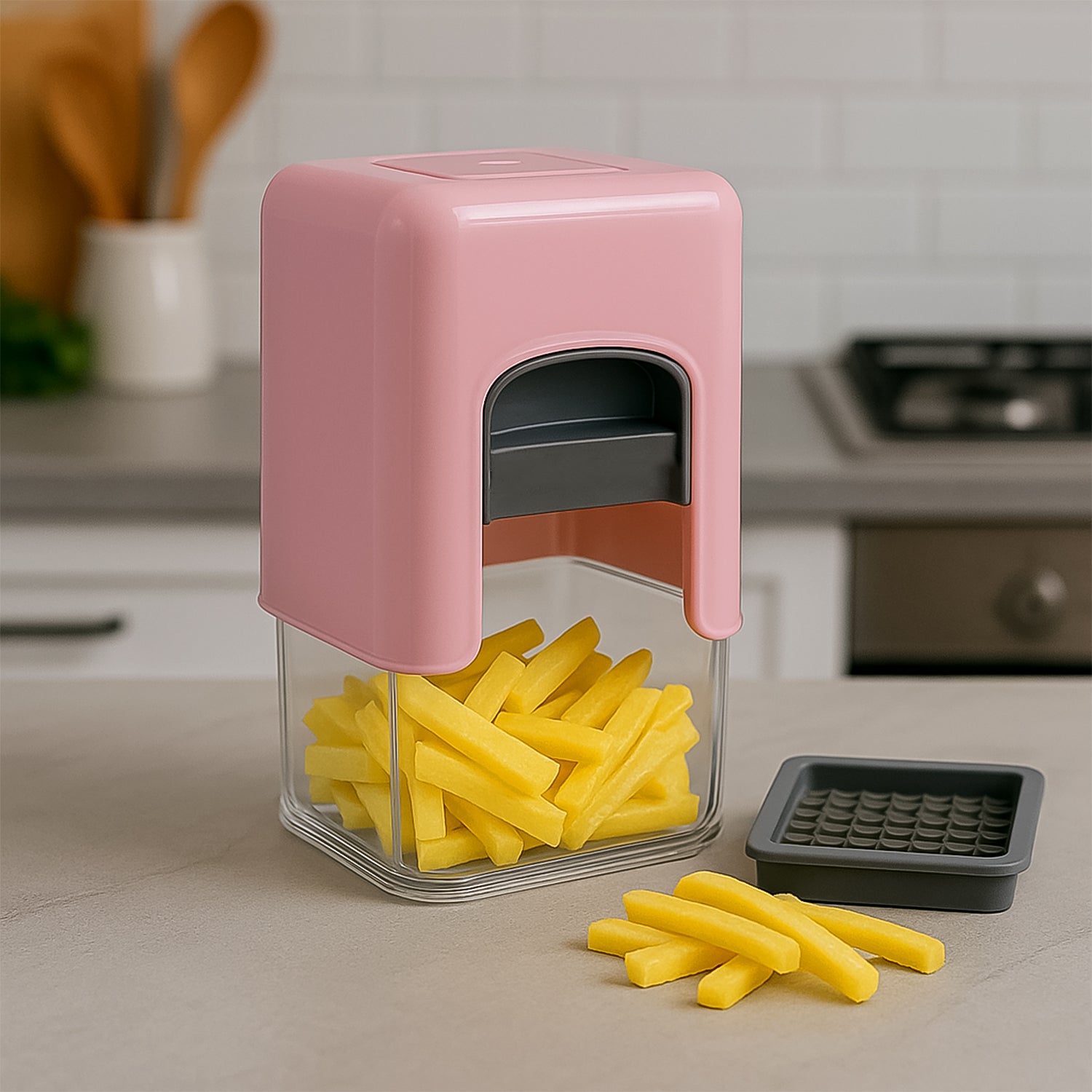 Apex Heavy Duty Potato Chipser  Vegetable Chopper With Dual Blade Set