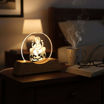 3d Lord Ganesha Acrylic Led Night Lamp (1 Pc)