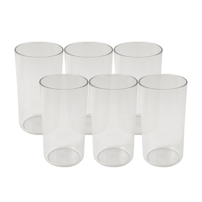 Apex Clear Plastic Tumbler  Glass Set  6-piece Unbreakable