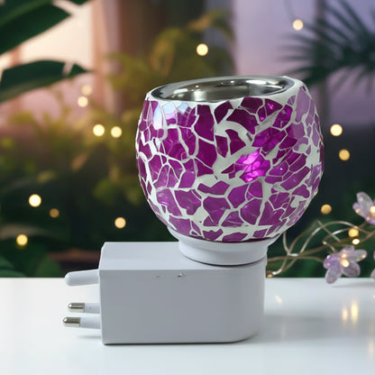 Premium Plug-in Mosaic Glass Aroma Diffuser  Night Lamp (1 Pc)