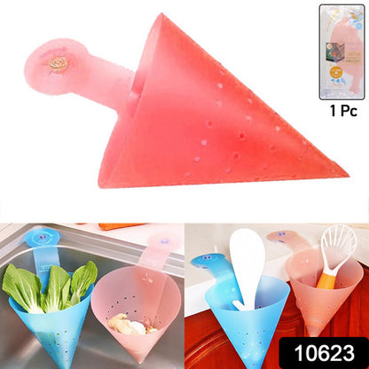 Multipurpose Hanging Sink Corner Strainer With Suction Cup (1 Pc)