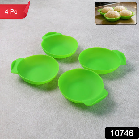 Idli Maker Cups (4 Pcs)  Food-grade Silicone Non-stick Idli Dhokla Egg Poacher Moulds