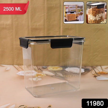 Food Storage Container Airtight Plastic Container With Easy Snap Lids (2500ml  1 Pc)