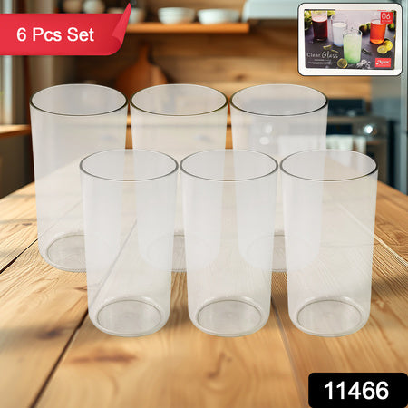 Apex Clear Plastic Tumbler  Glass Set  6-piece Unbreakable