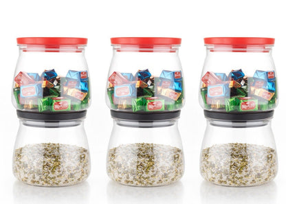 2286 Matka Shaped Jar With Air Tight  Leak Proof Lid (Multicolour) (Set Of 6) (900ml)