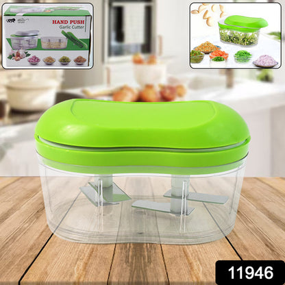 Manual Hand Push Garlic Cutter  Vegetable Chopper (1 Pc)