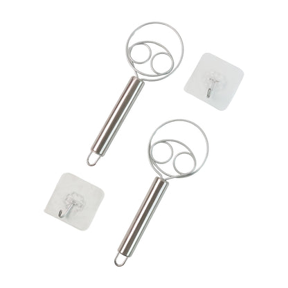 2-piece Stainless Steel Spiral Hand Whisk - (2 Pc  Set)