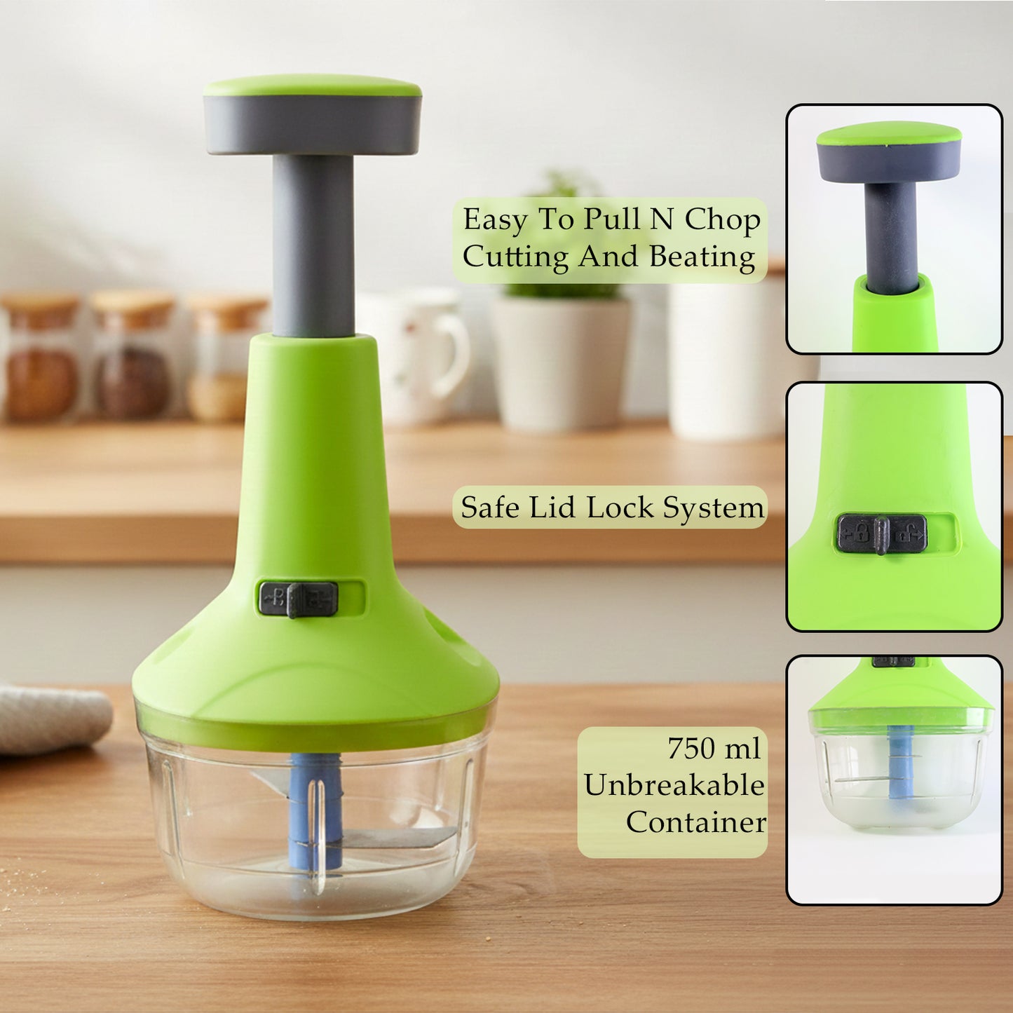 Push-down Vegetable  Fruit Chopper (B-grade  750 Ml)