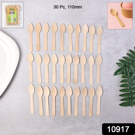 110mm Wooden Tea Spoon  30 Pcs Pack