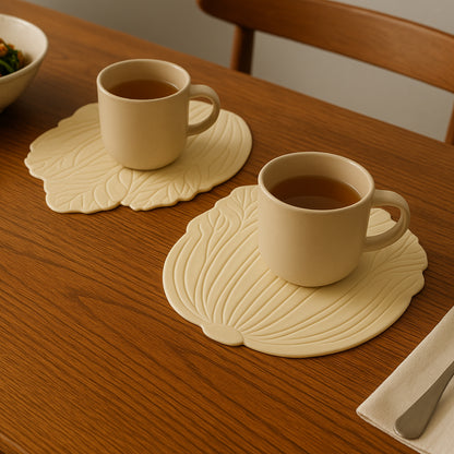 Silicone Leaf Design Coaster Set (2 Pc)