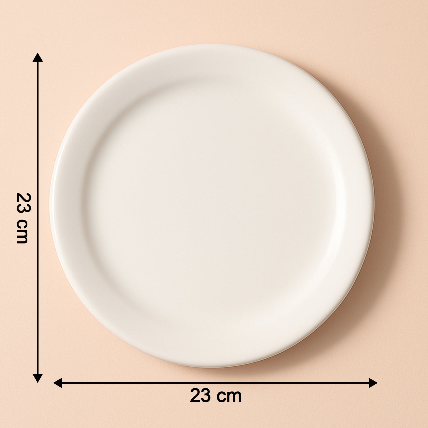 Plastic Round Dinner  Serving Plate  23 Cm (1 Pc)