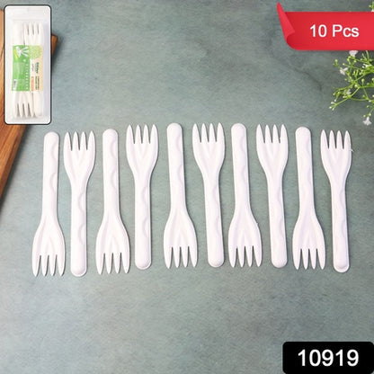 Compostable Bagasse Fork  10 Pcs Pack