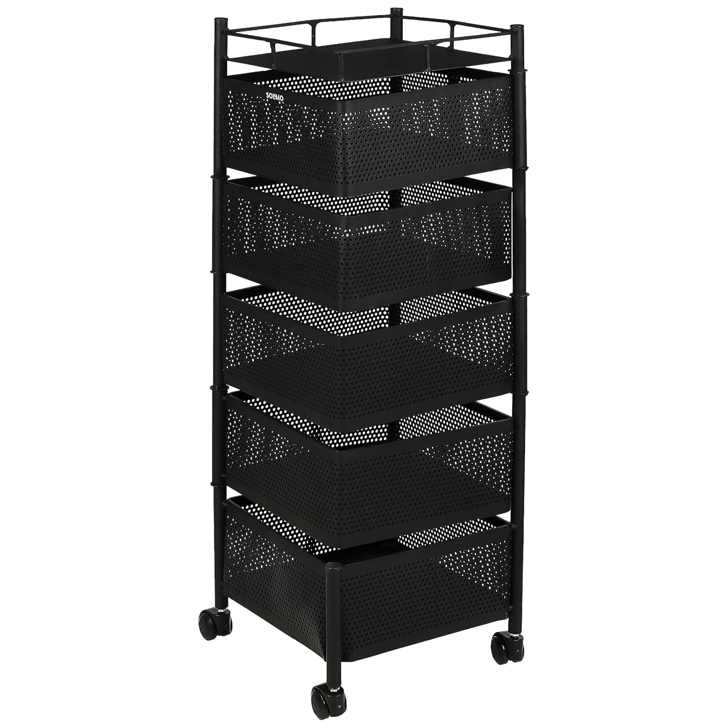 5 Layer Multipurpose Kitchen Storage Trolley With Wheels