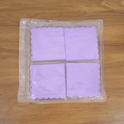 Lilac Scalloped Disposable Paper Napkin (23 X 23 Cm  120 Pc)
