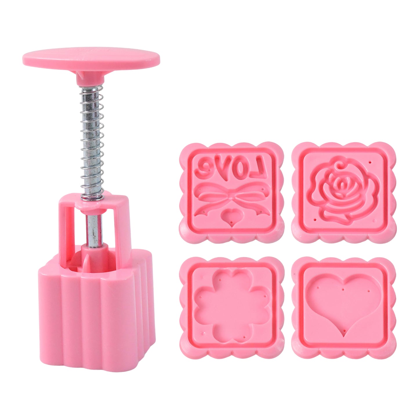 Multipurpose Cookie Biscuit Stamp Mold Set With Press Handle
