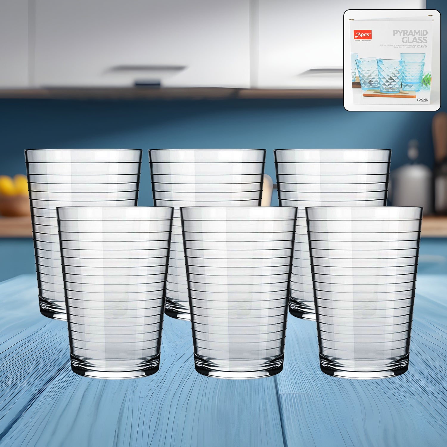 Apex Pyramid Ringo Plastic Glass  300ml Approx  Durable Crystal-clear Tumbler