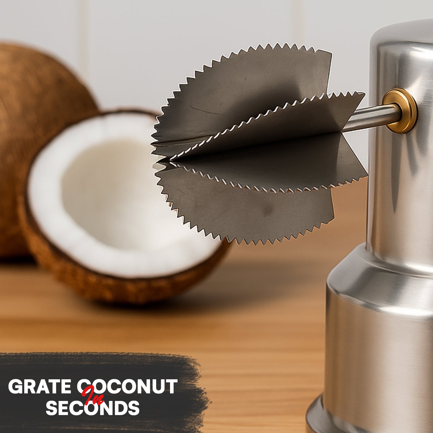 Supermom Stainless Steel Coconut Scraper With Vacuum Base (1 Pc)